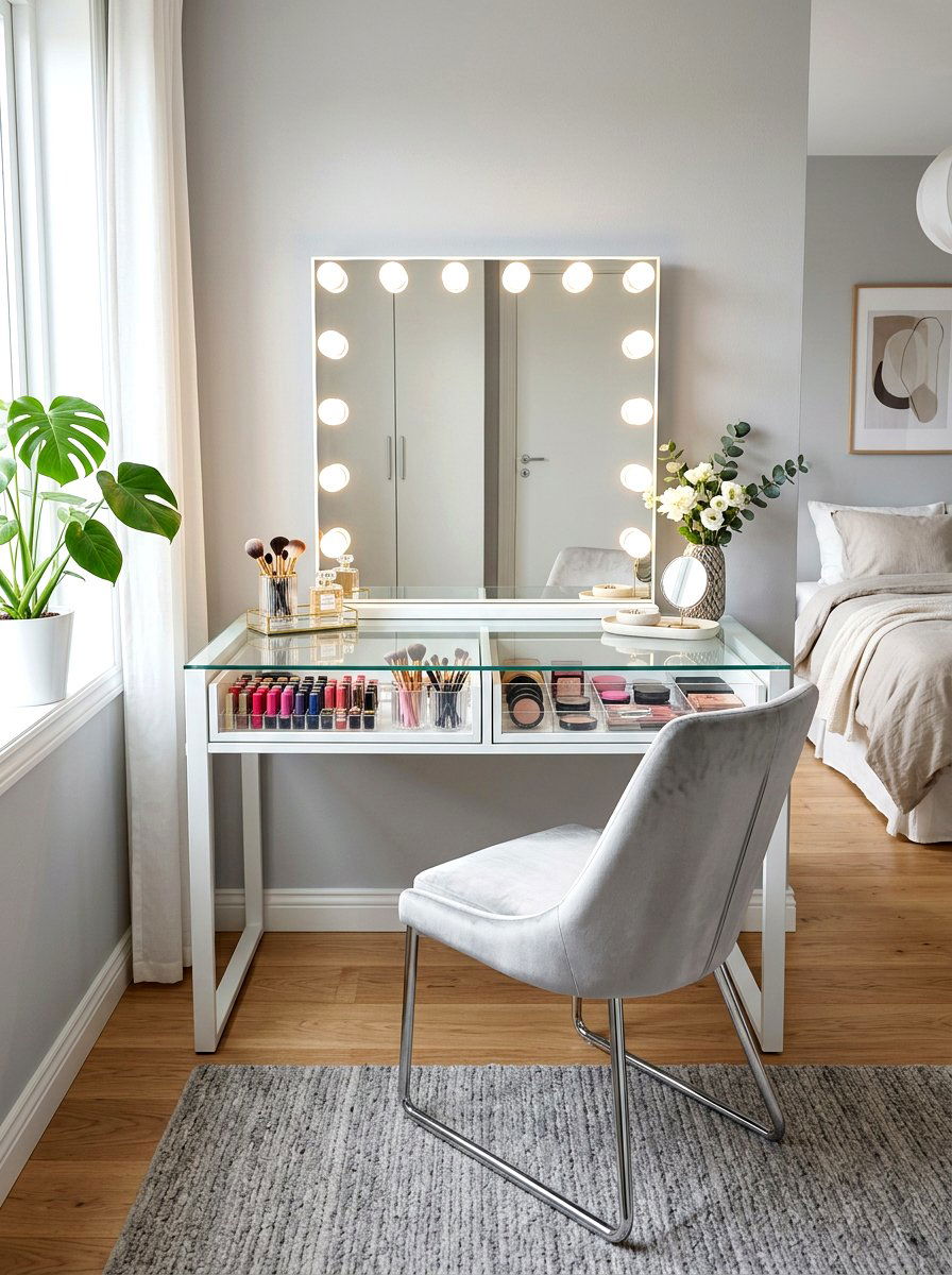 Glass Top Dressing Table - 30 dressing table ideas