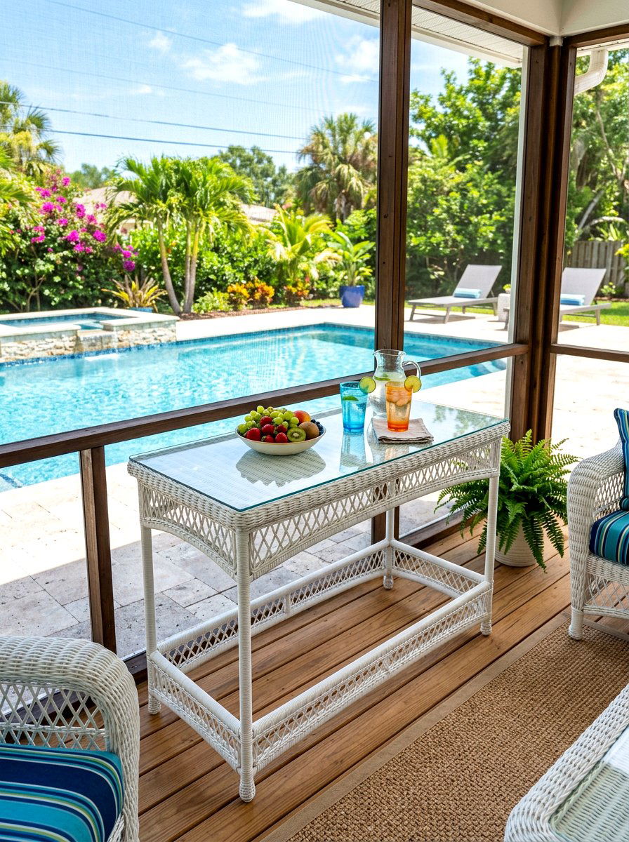 Glass Top Outdoor Server - 30 outdoor sideboard ideas