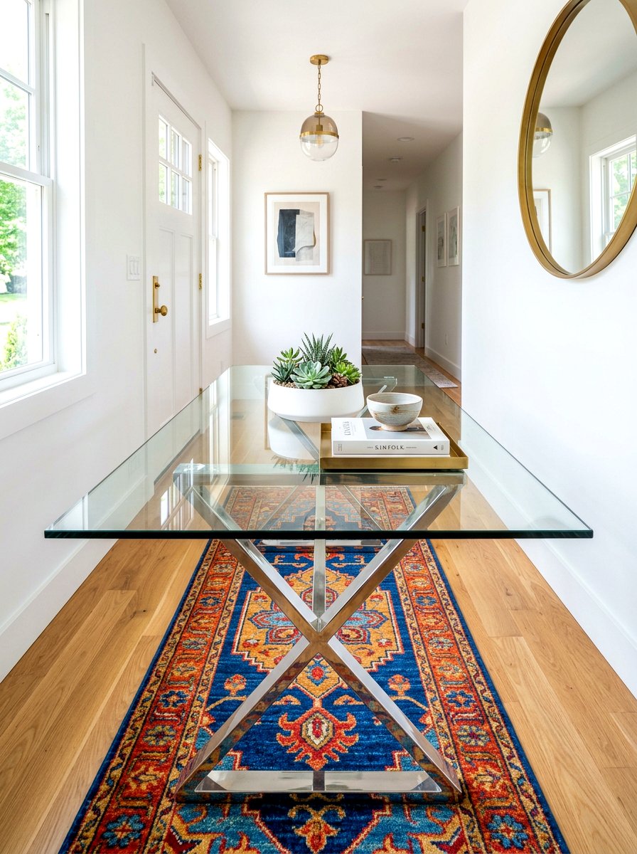 Glass Top Table - 30 small foyer table ideas