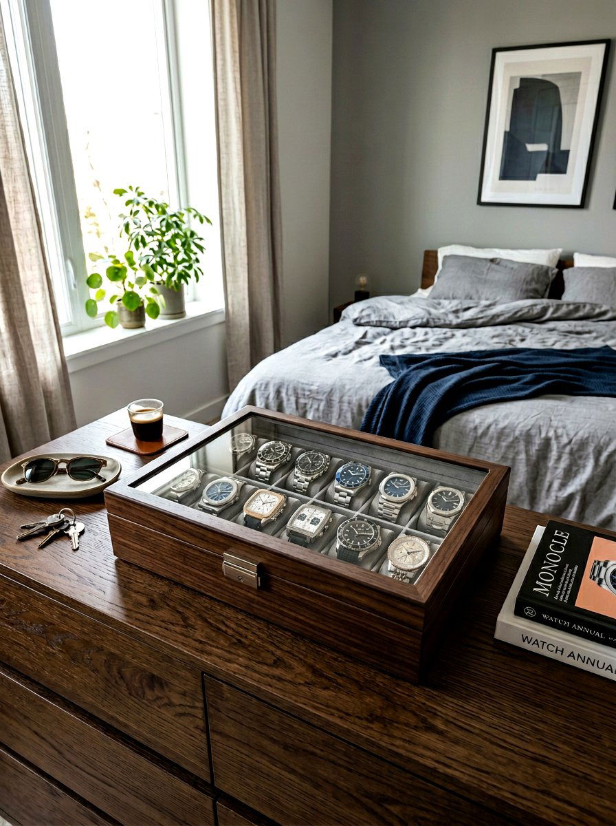 Glass Top Watch Box - 30 watch storage ideas
