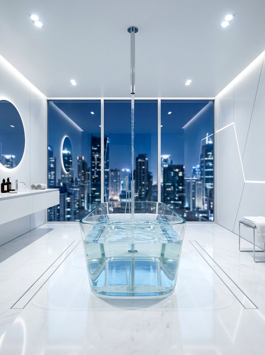 Glass Transparent Freestanding Tub - 30 freestanding tub ideas