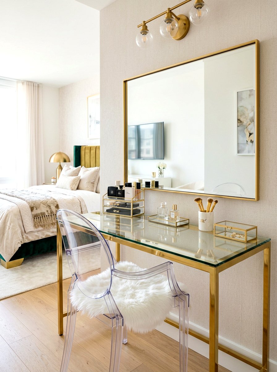 Glass Vanity Nook - 30 vanity nook ideas