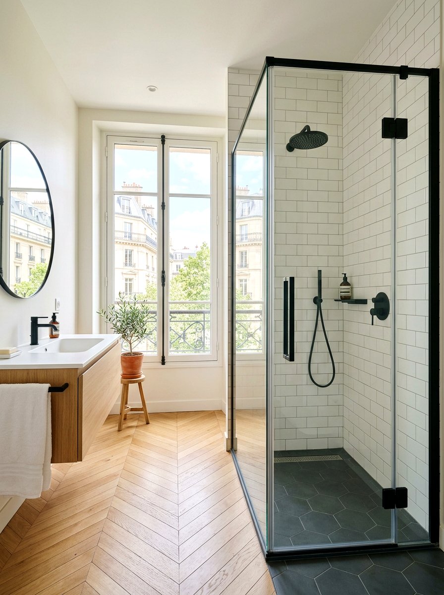 Glass Walk In Shower - 30 Parisian bathroom ideas