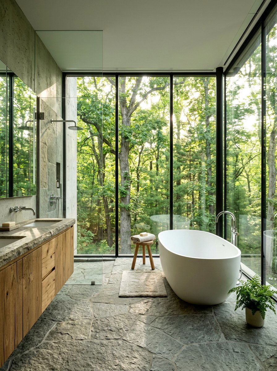 Glass Wall Bathroom - 30 spa hotel bathroom ideas