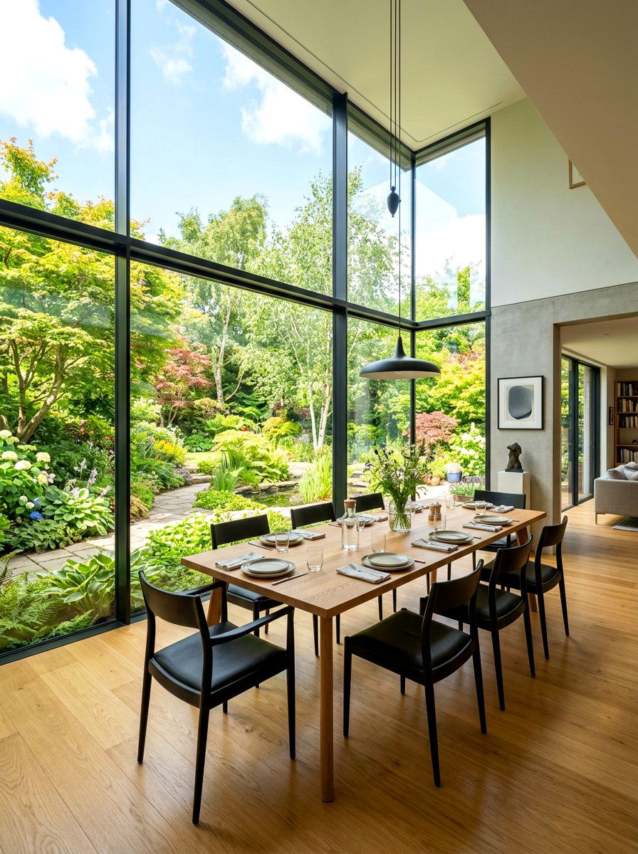 Glass Wall Dining Room - 30 viral dining room ideas