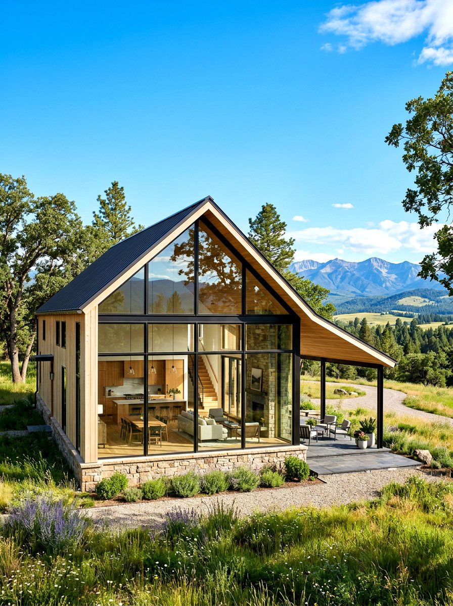 Glass Wall Modern Farmhouse - 30 farmhouse exterior ideas