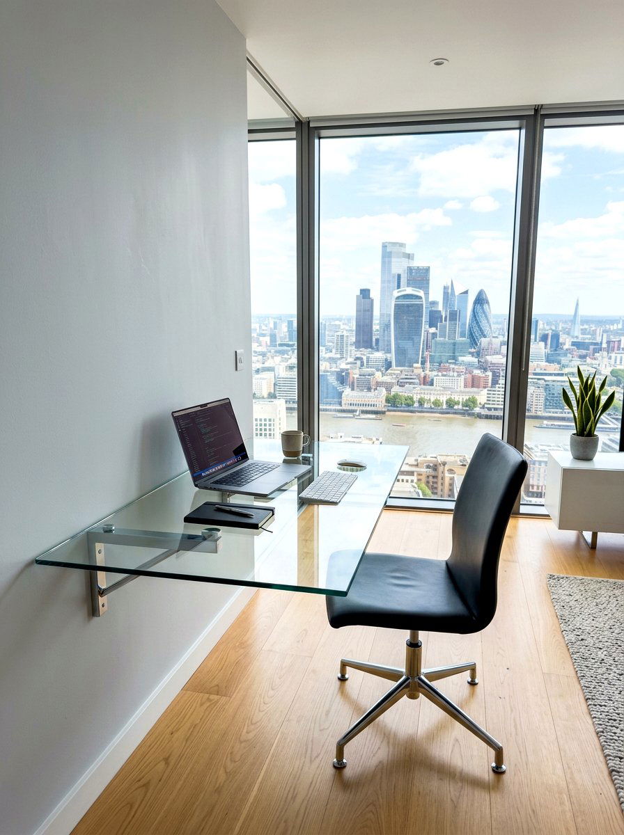 Glass Wall Mounted Desk - 30 wall desk ideas