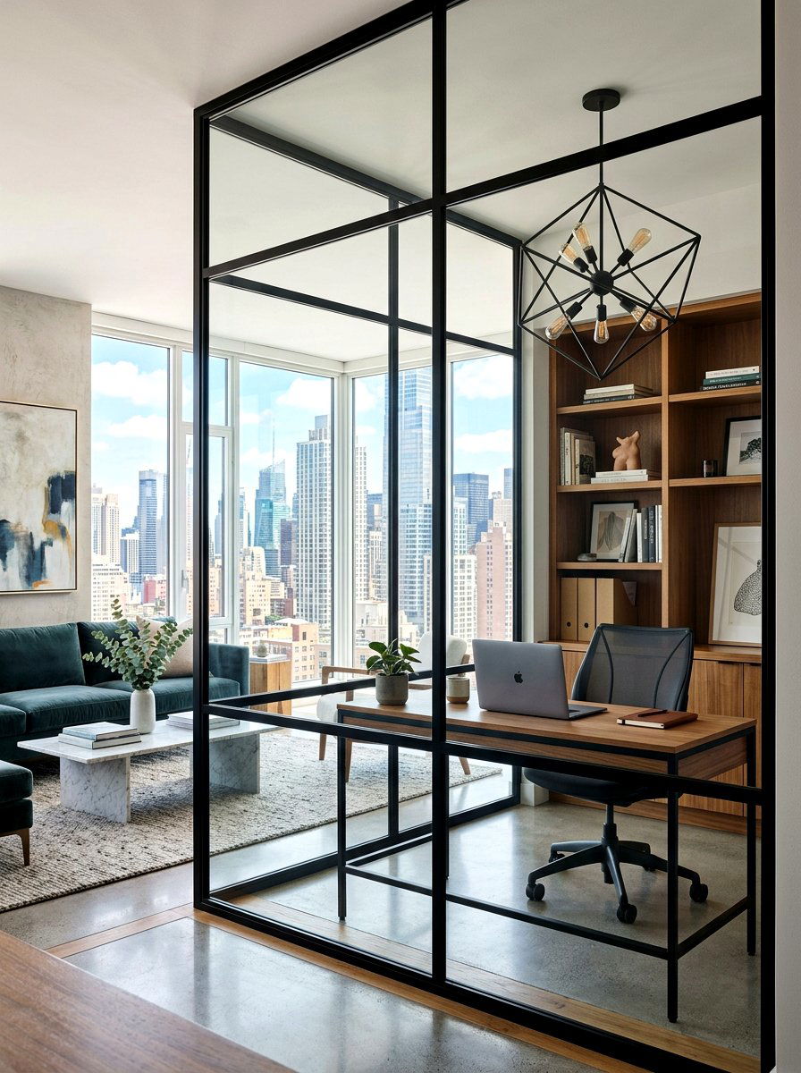 Glass Wall Office - 30 office nook ideas