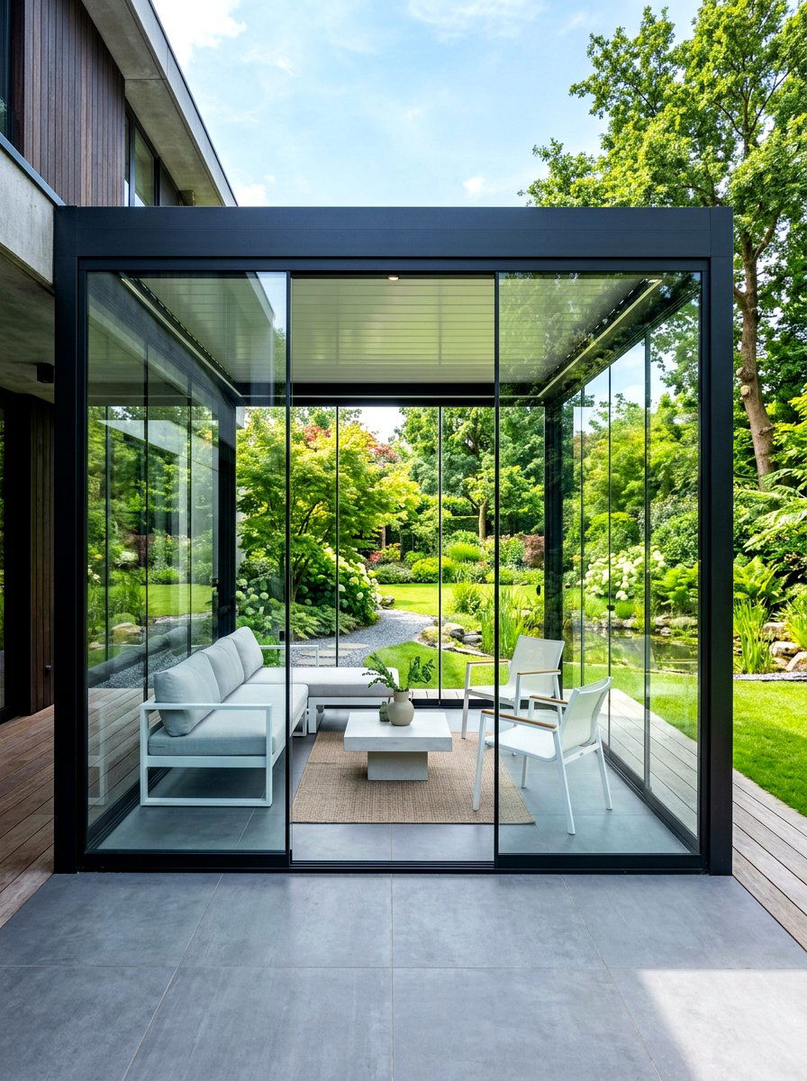 Glass Wall Patio - 30 modern patio ideas