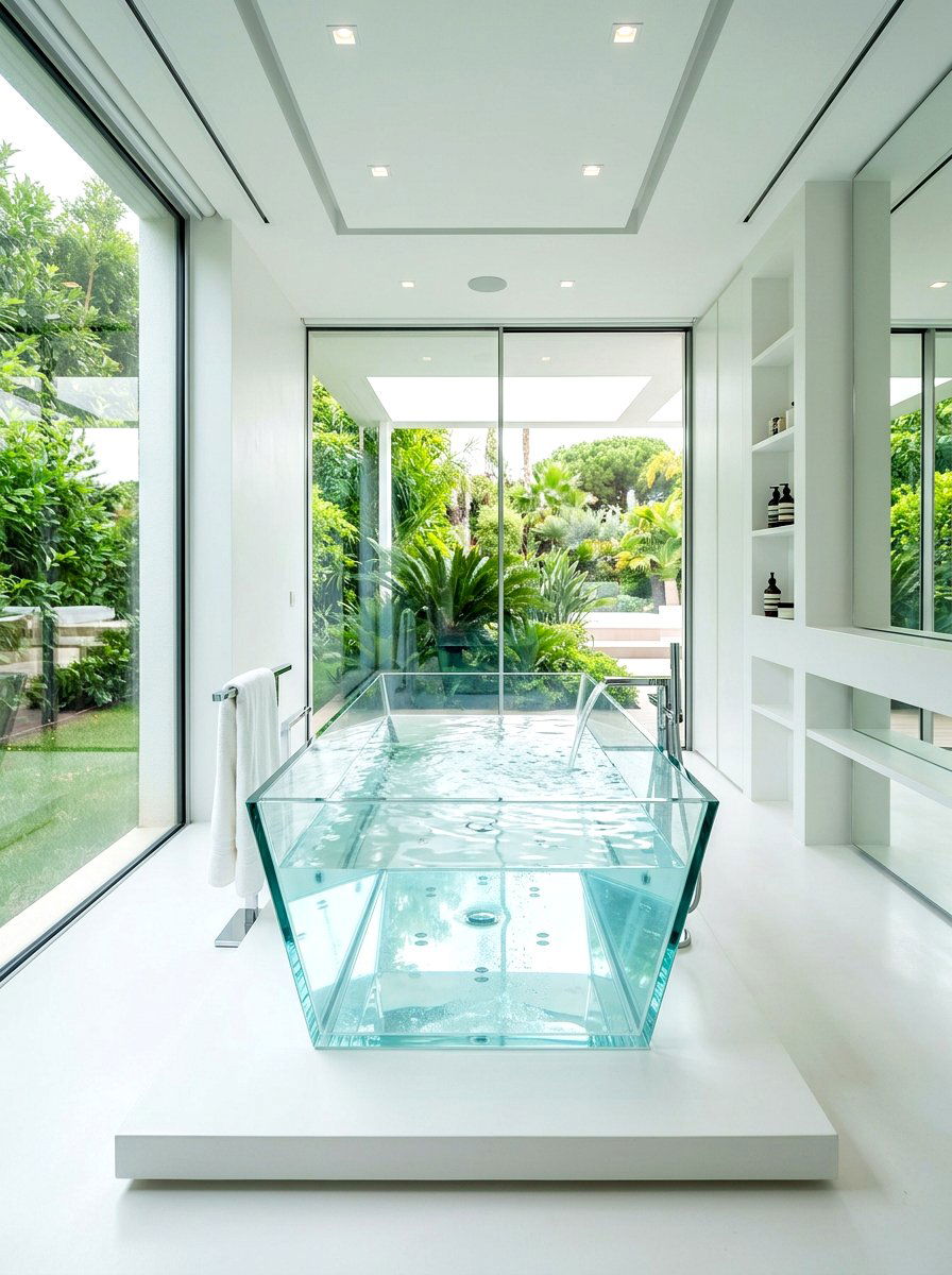 Glass Wall Spa Tub - 30 soaking tub ideas