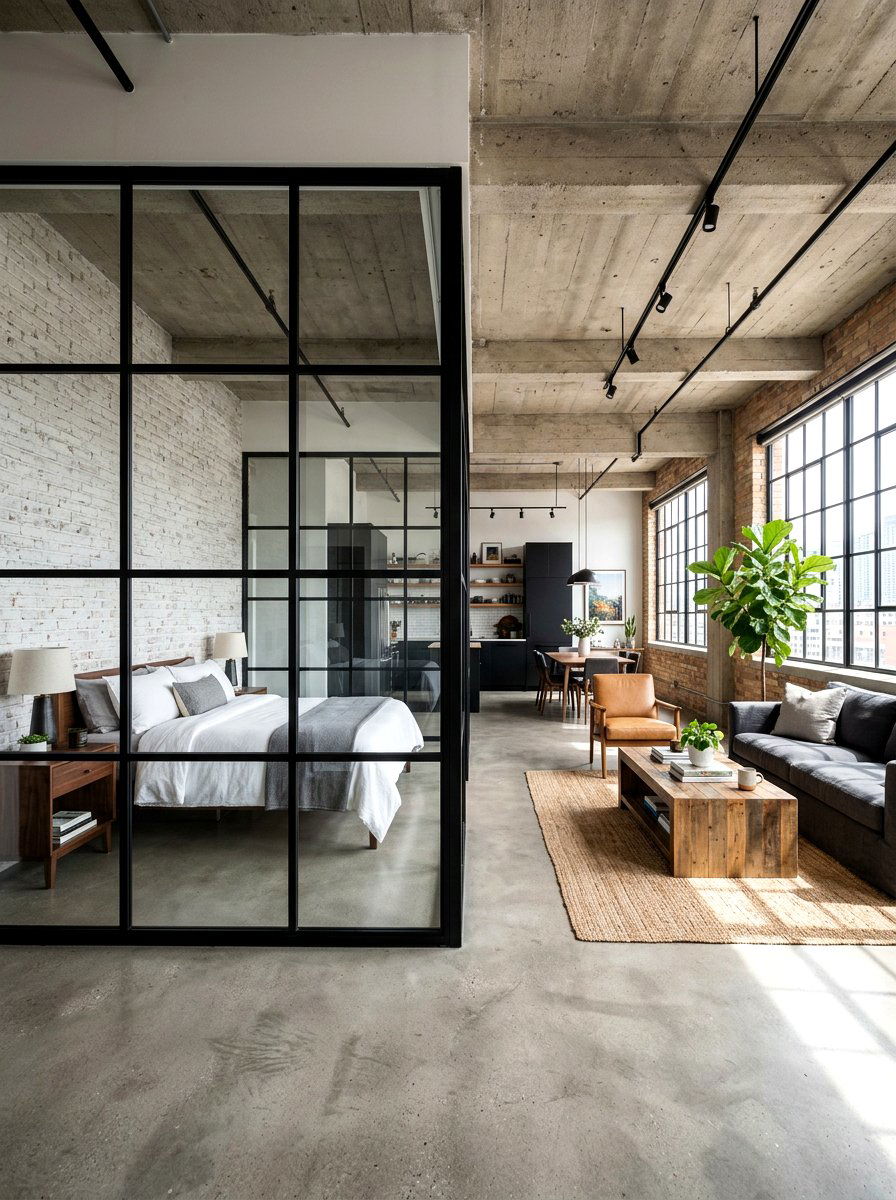 Glass Wall Studio - 30 tiny apartment aesthetic ideas