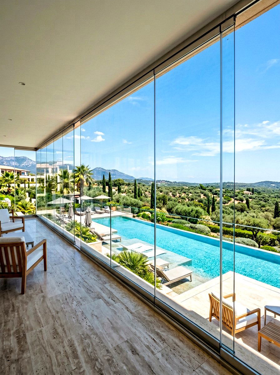 Glass Wall - 30 garden wall ideas