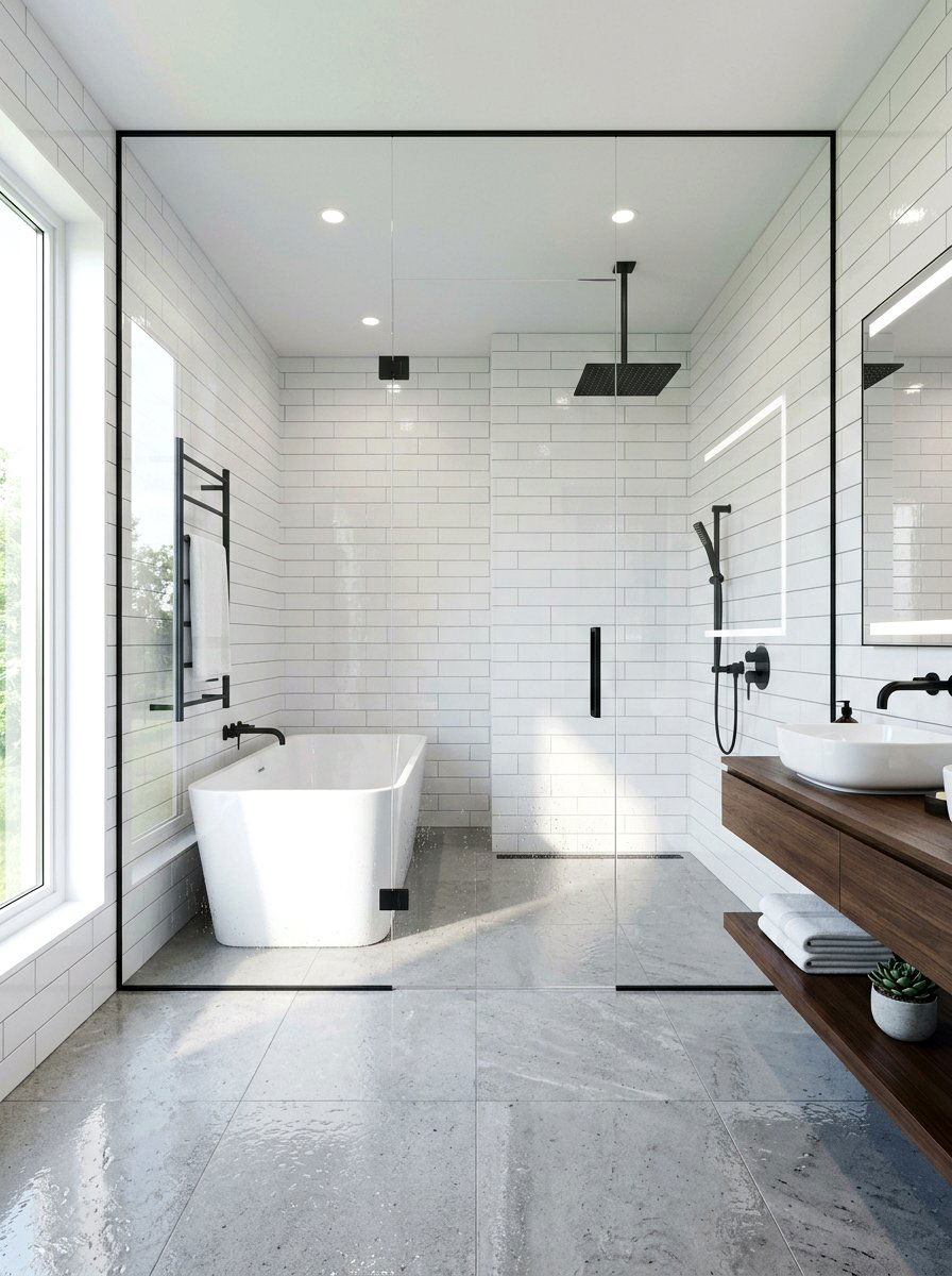 Glass Wet Room - 30 cocoon bath ideas