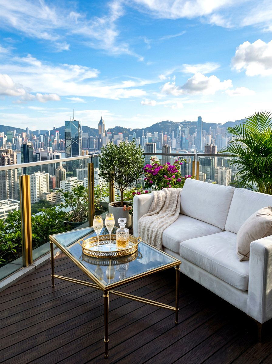 Glass and Gold Metal Table - 30 outdoor side table ideas