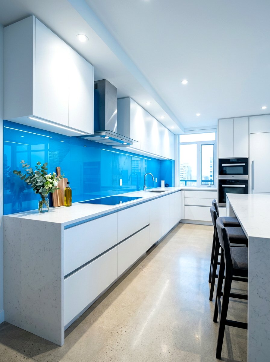 Glass backsplash panels - 30 rental friendly kitchen backsplash ideas