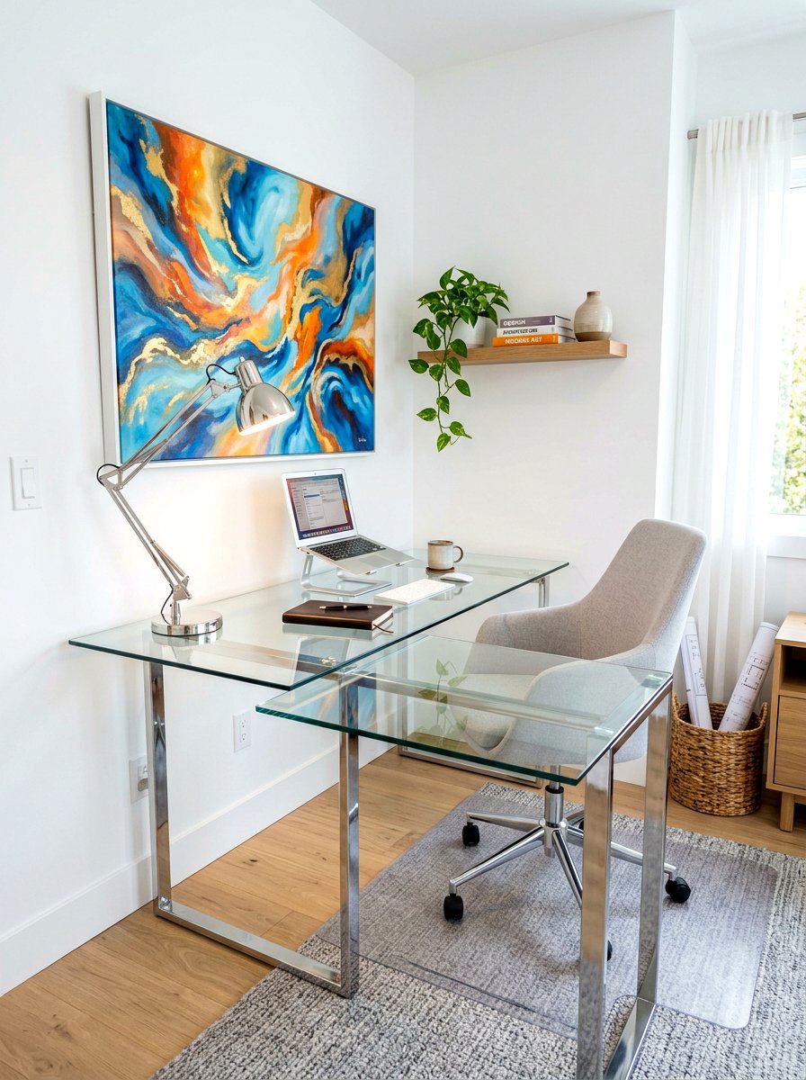 Glass desk corner - 30 study nook ideas