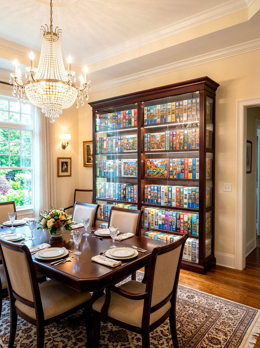 Glass display cabinet - 30 puzzle storage ideas