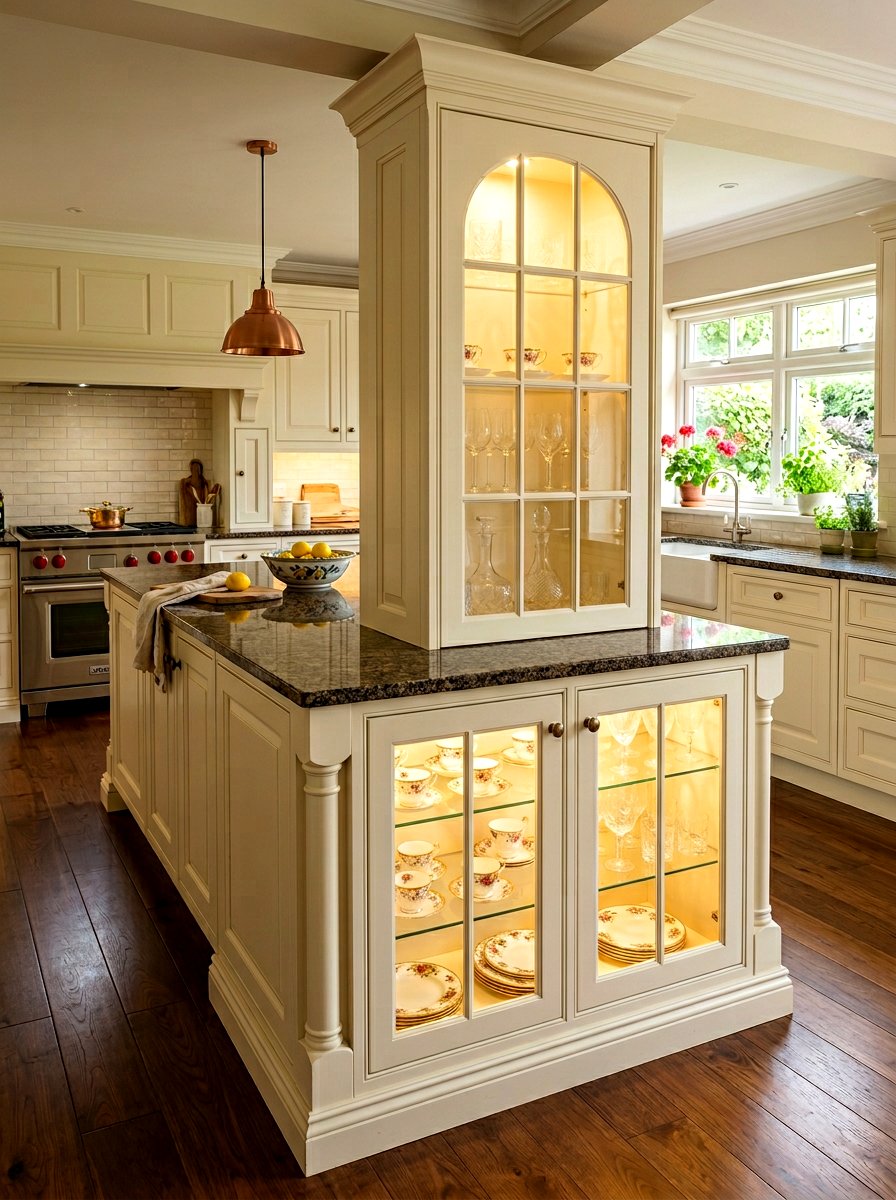 Glass door cabinet - 30 island end cap ideas