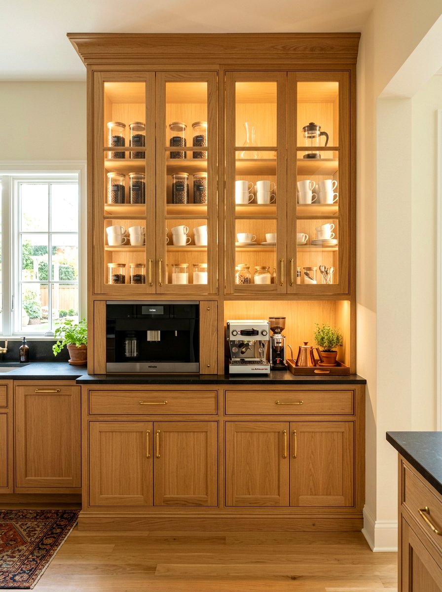 Glass door coffee pantry - 30 coffee pantry wall ideas