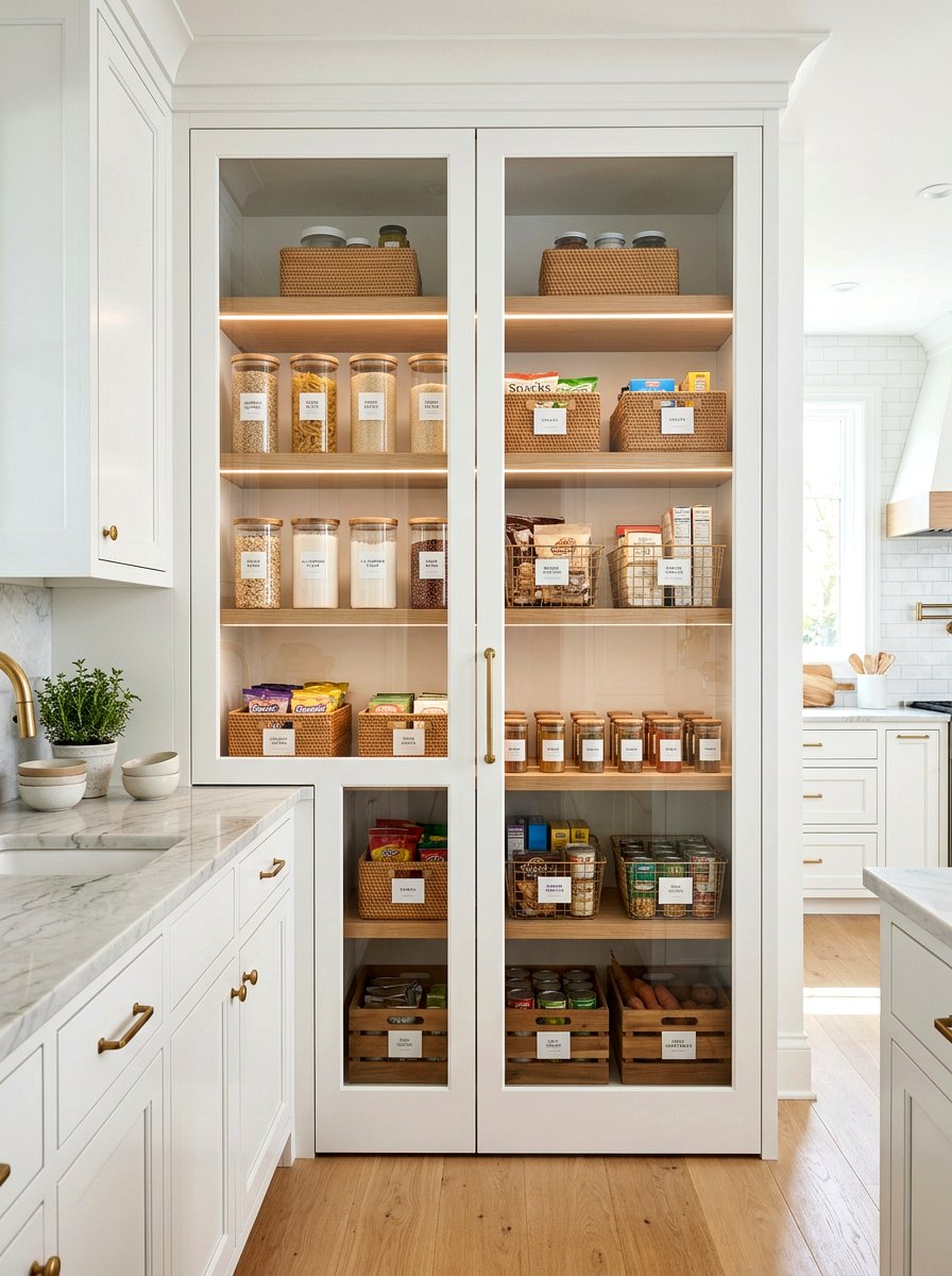 Glass door pantry - 30 back kitchen pantry ideas