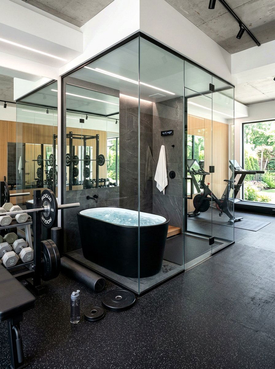 Glass enclosed cold plunge room - 30 cold plunge room ideas
