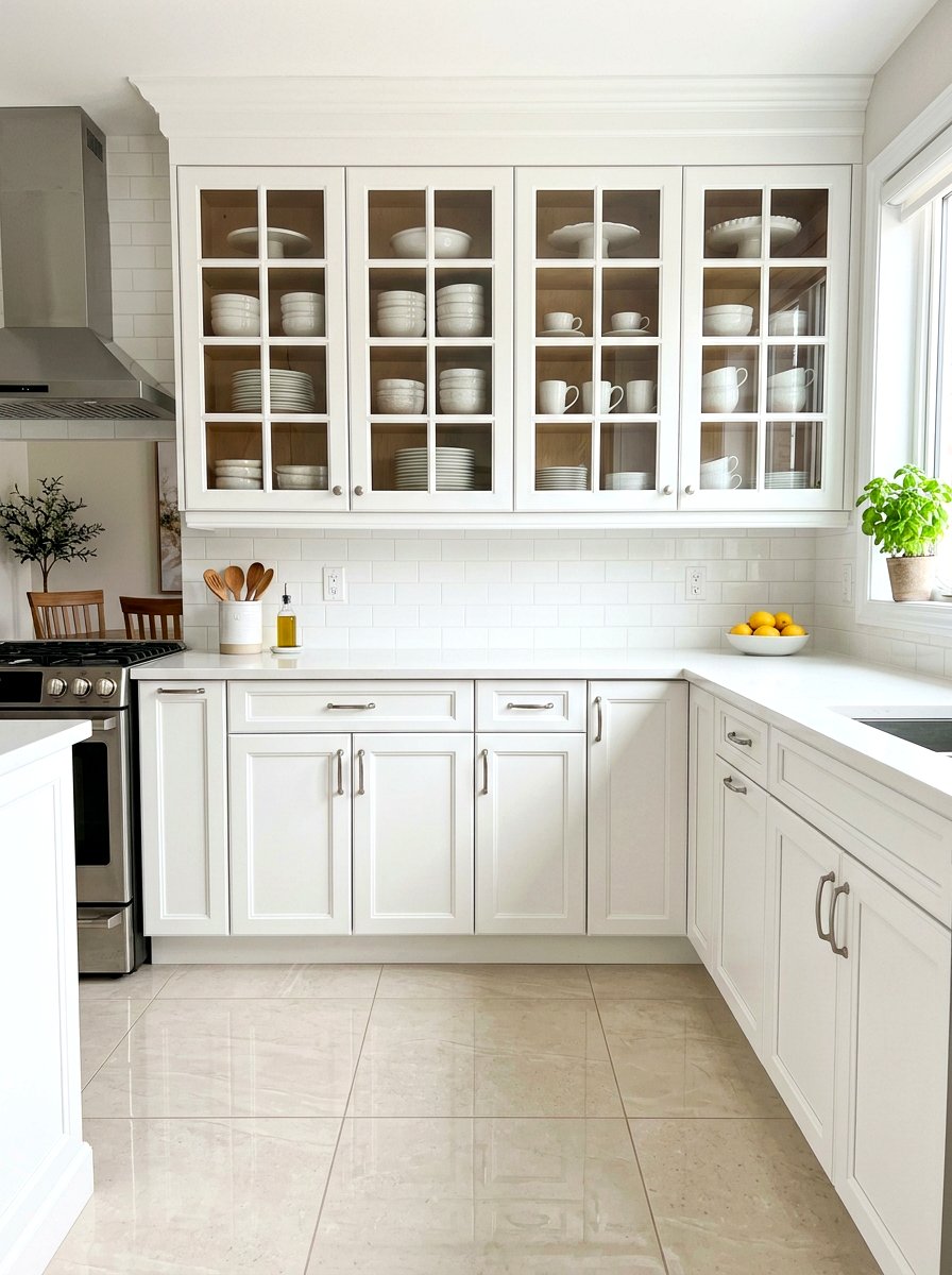 Glass front cabinets - 30 cottagecore kitchen ideas