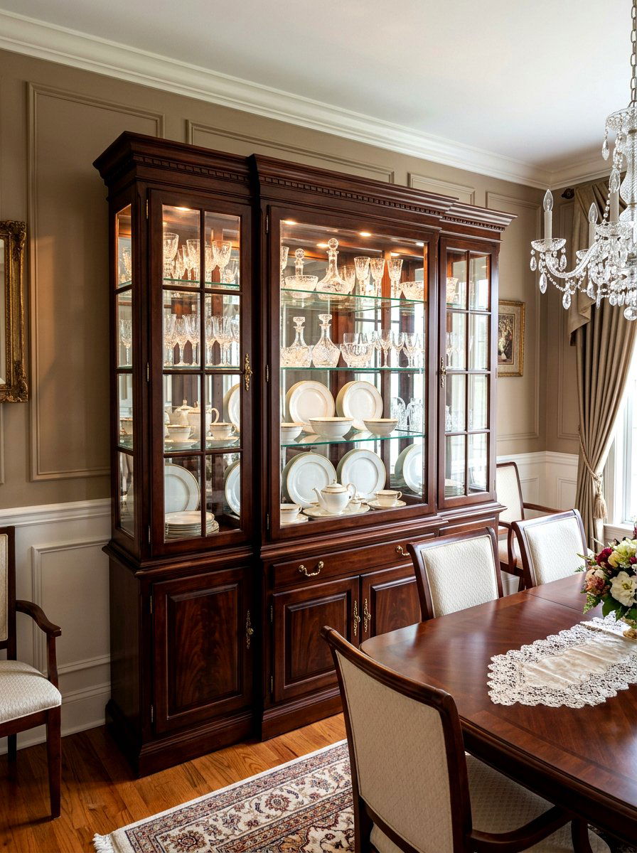 Glass front hutch - 30 dining room storage ideas