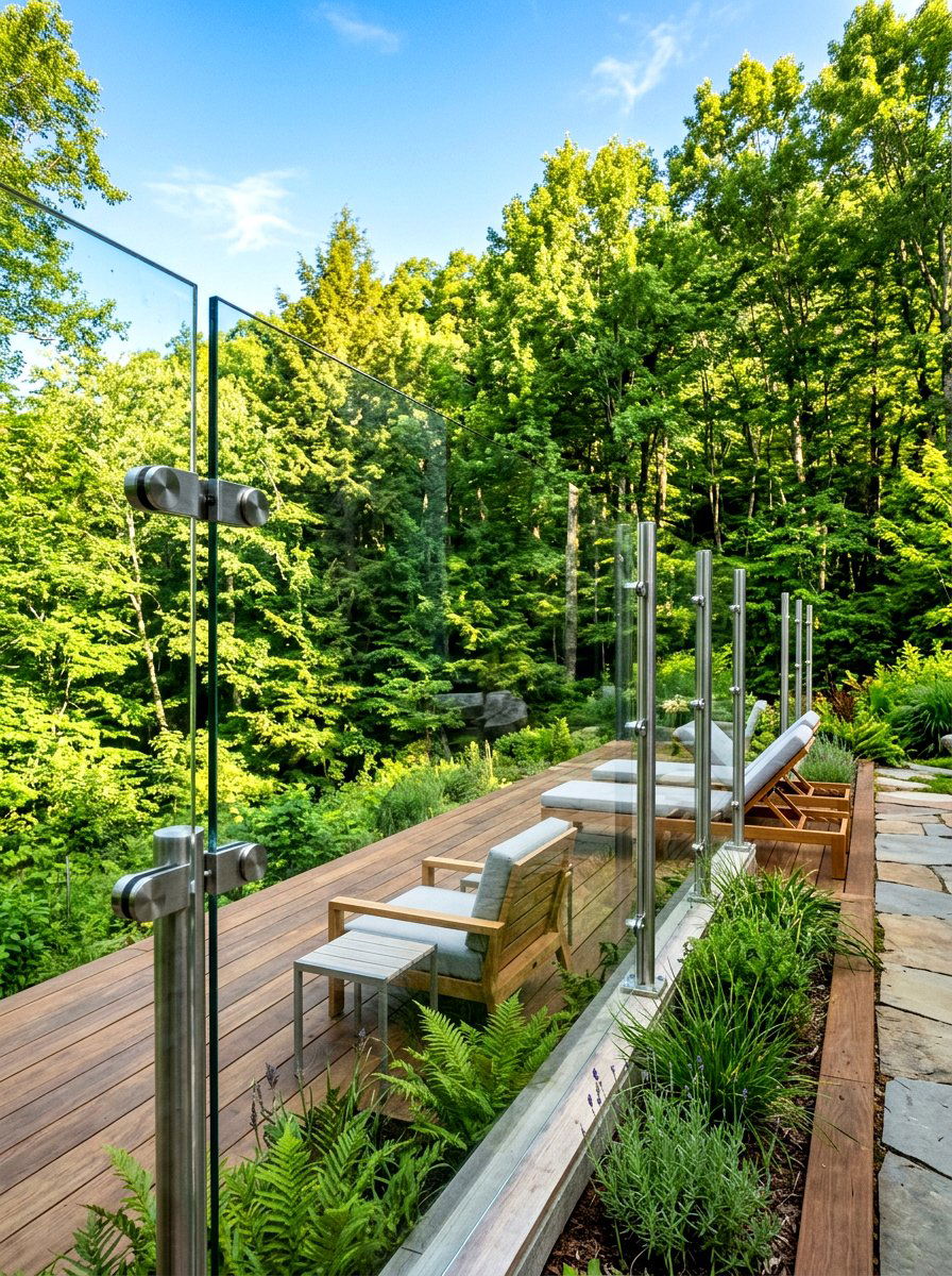 Glass garden wall - 30 walled garden backyard ideas