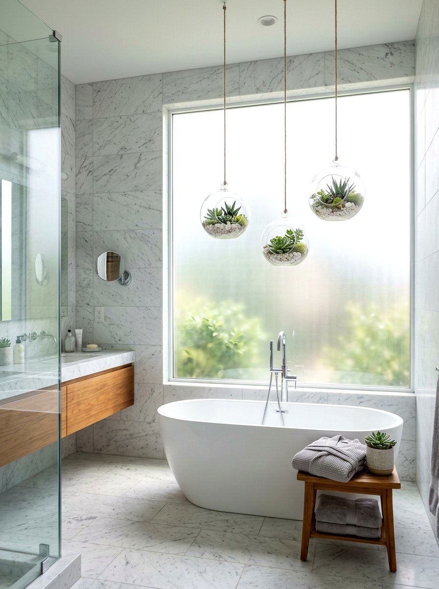 Glass globe terrarium - 30 hanging planter ideas
