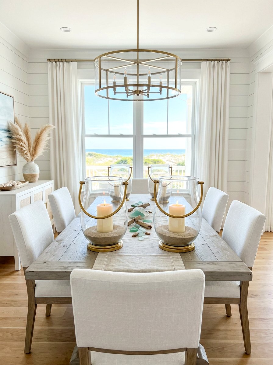 Glass hurricane lantern dining room decor - 30 candlelit dining room ideas aesthetic