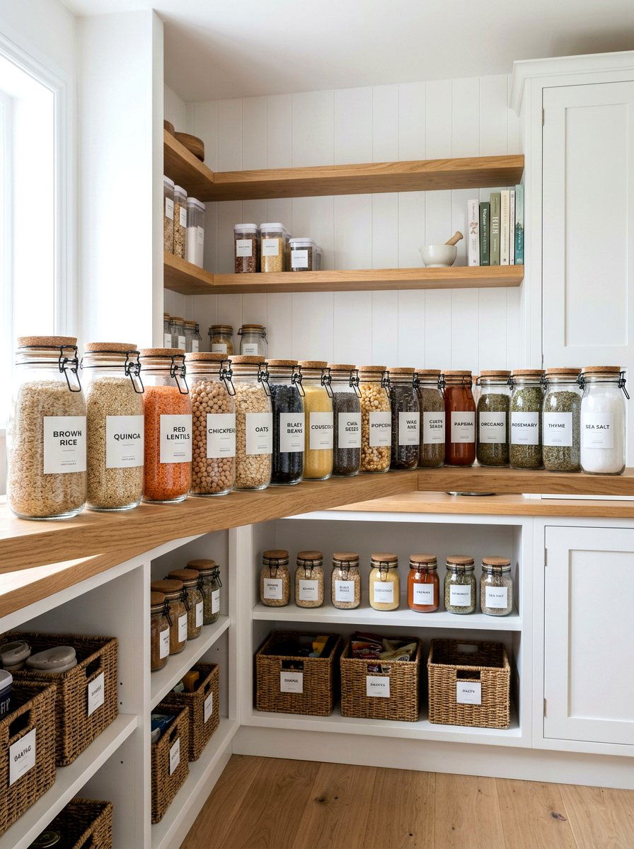 Glass jar pantry storage - 30 friction maxxing home ideas