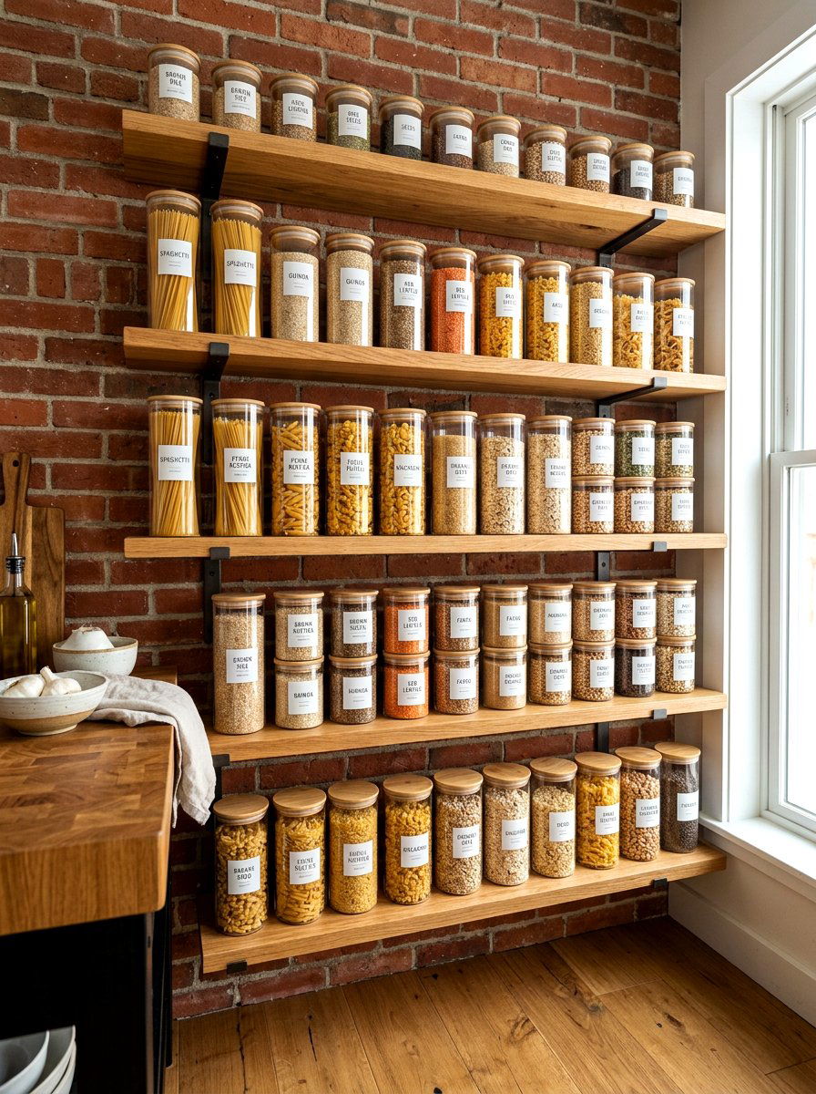 Glass pantry jars - 30 grandma core kitchen ideas