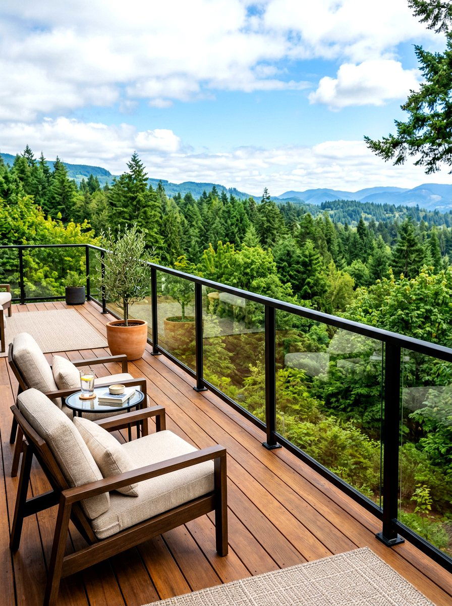 Glass railing deck - 30 cozy deck ideas