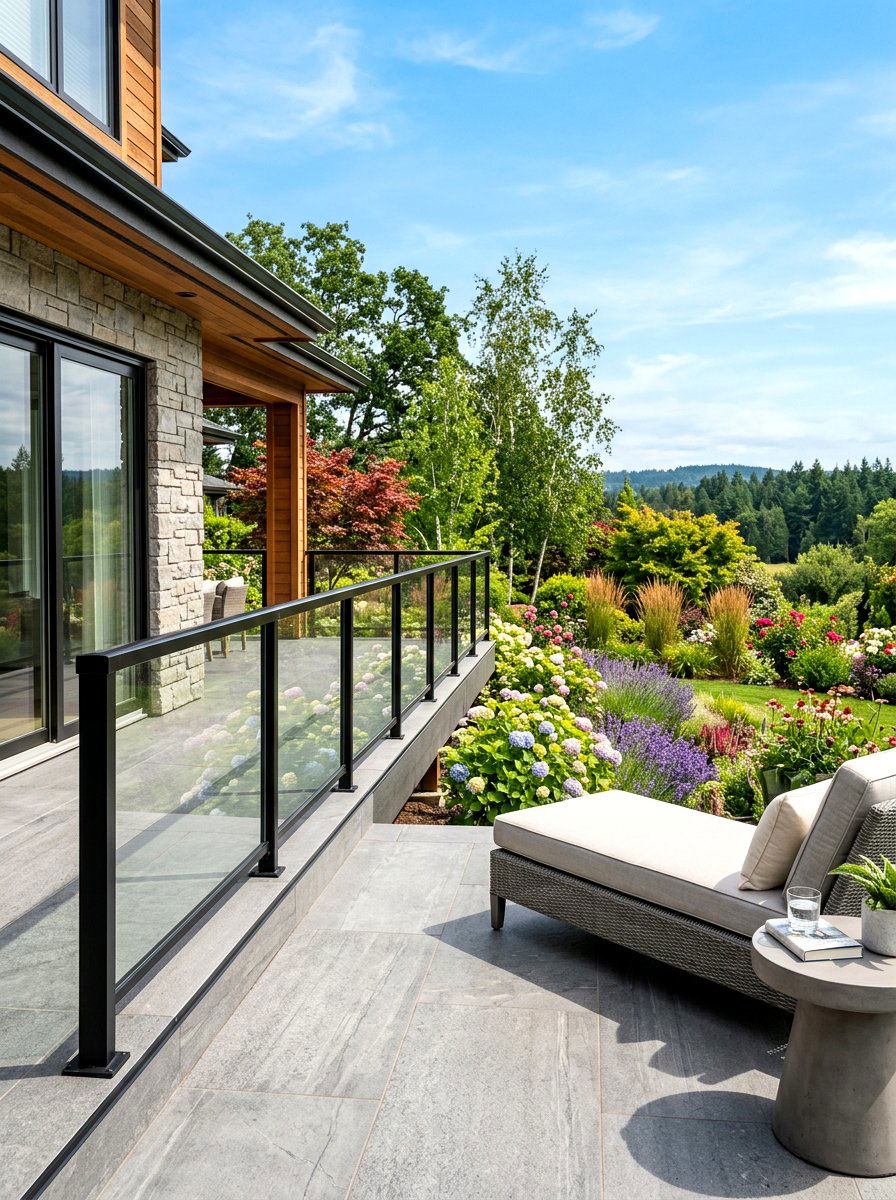 Glass railing porch - 30 modern front porch ideas
