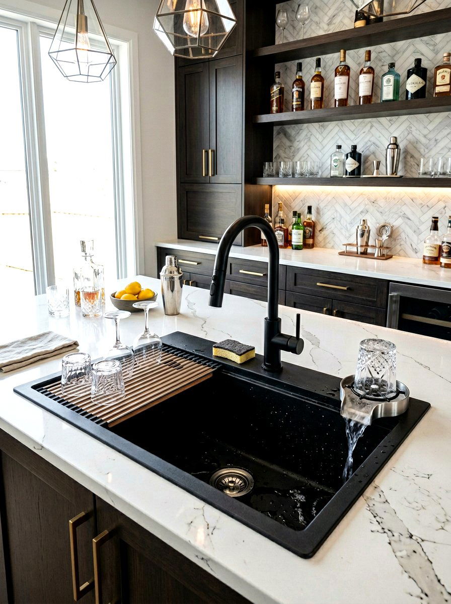 Glass rinser workstation sink - 30 workstation sink ideas