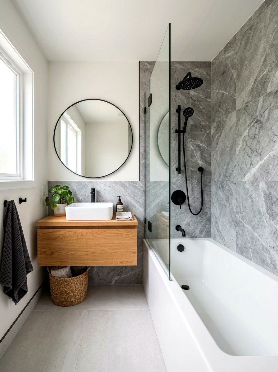 Glass shower screen for tub - 30 tub shower combo ideas