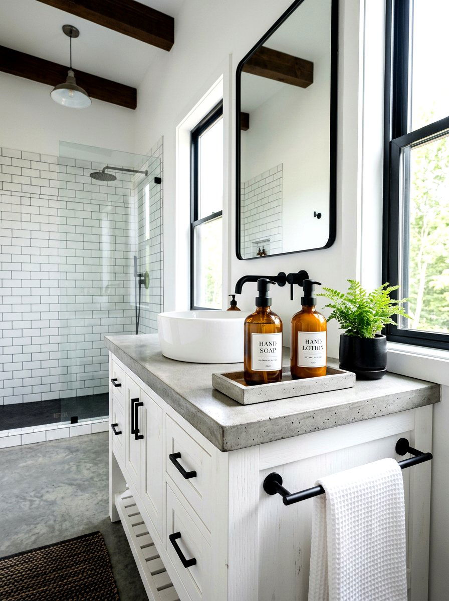 Glass soap dispenser - 30 rental bathroom ideas