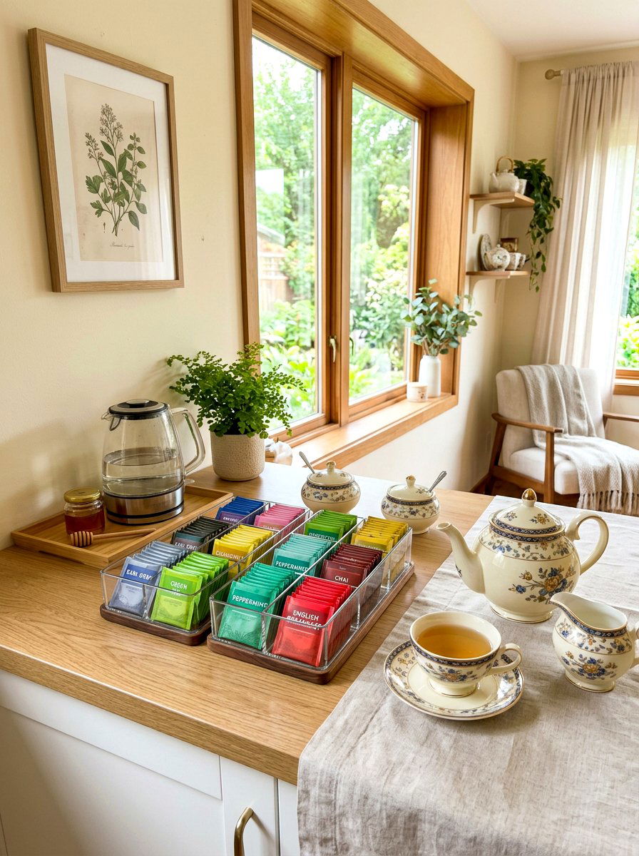 Glass tea bag organizers - 30 pantry decanting ideas
