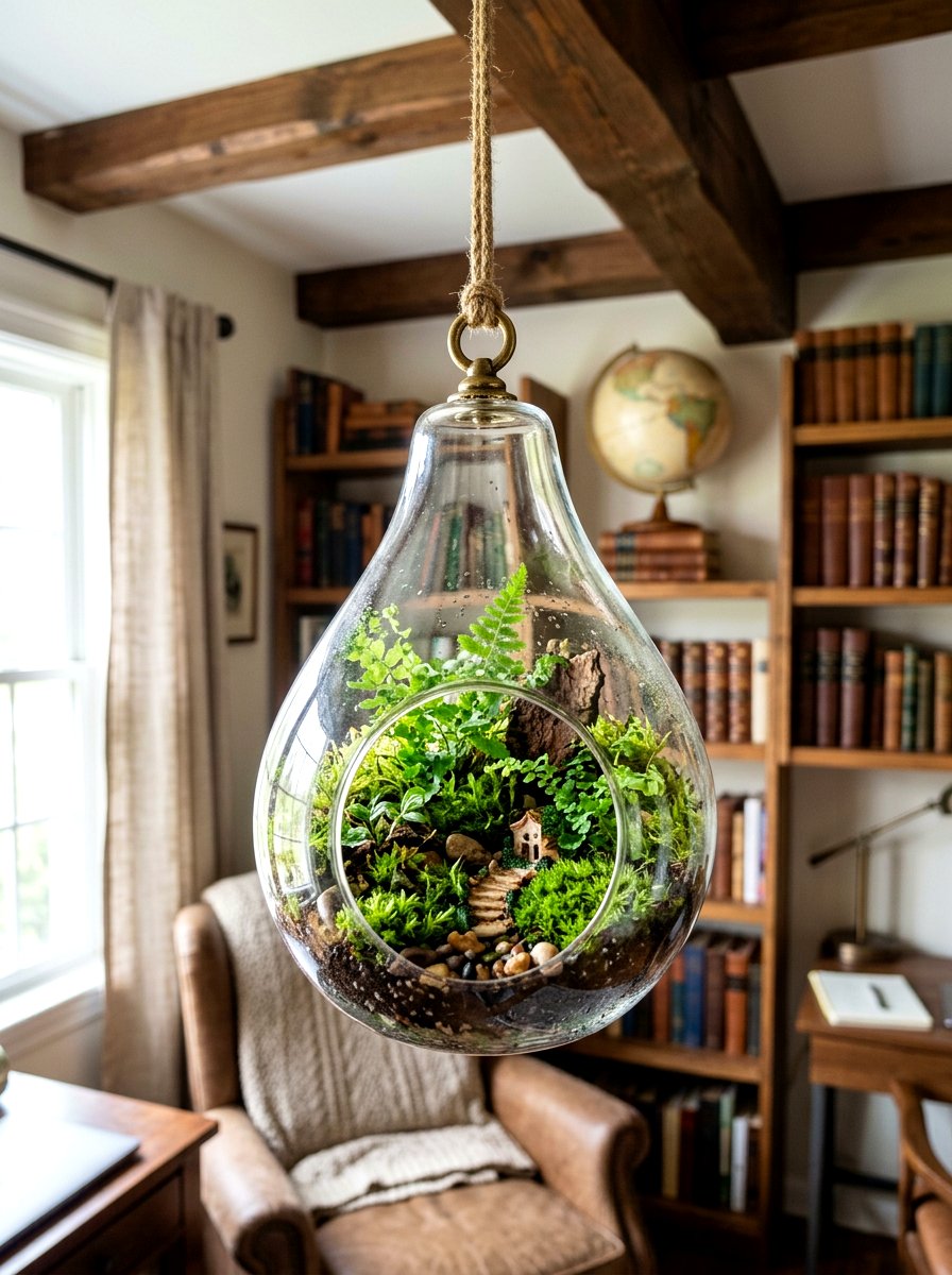 Glass terrarium bulb - 30 hanging container garden ideas