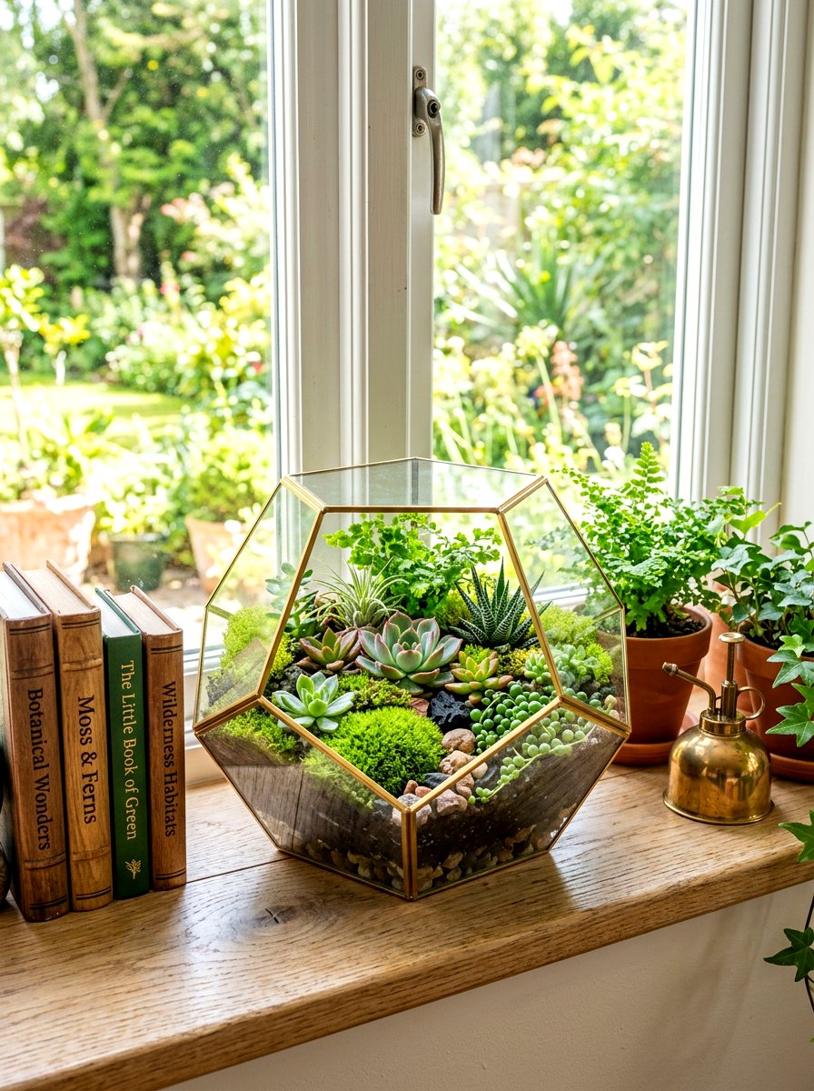Glass terrarium display - 30 fairycore bedroom ideas