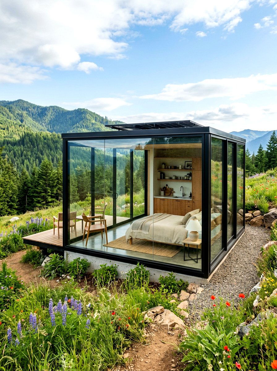 Glass tiny house - 30 tiny house ideas