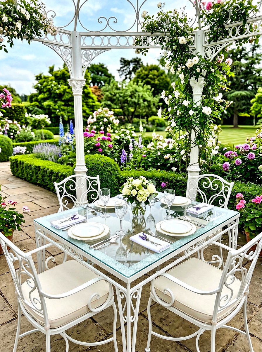 Glass top outdoor table - 30 outdoor dining furniture ideas