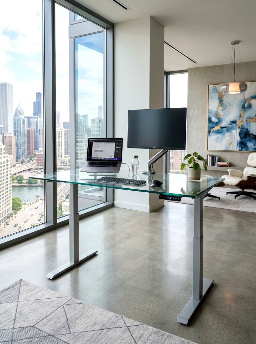 Glass top standing desk - 30 standing desk room ideas