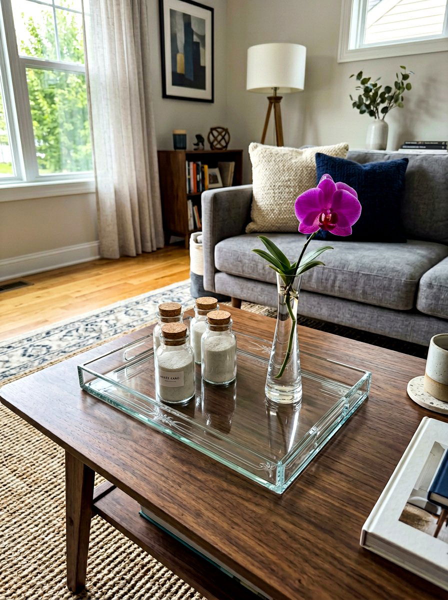 Glass tray styling - 30 coffee table tray styling ideas