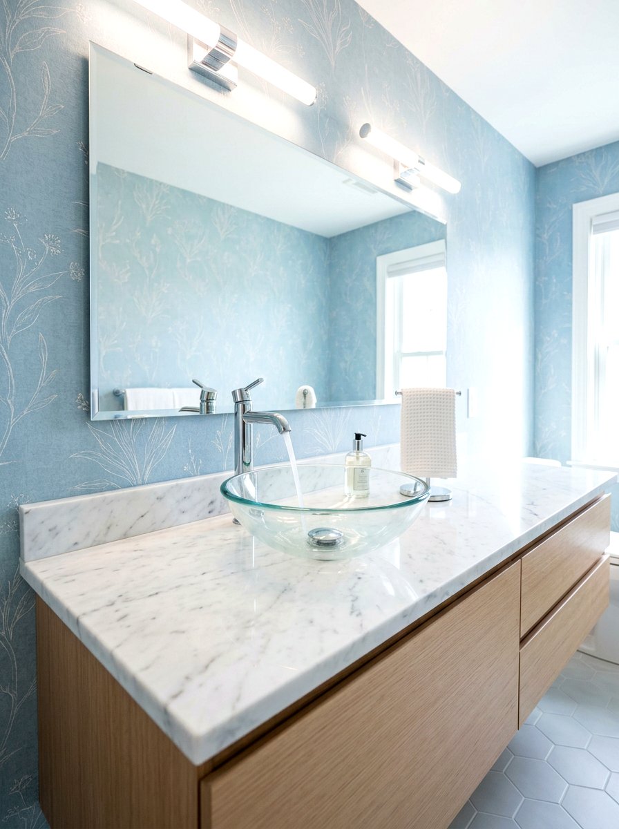 Glass vessel sink - 30 vessel sink powder room ideas