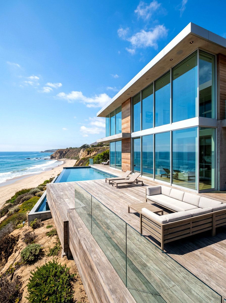 Glass wall coastal beach house - 30 beach cottage exterior ideas