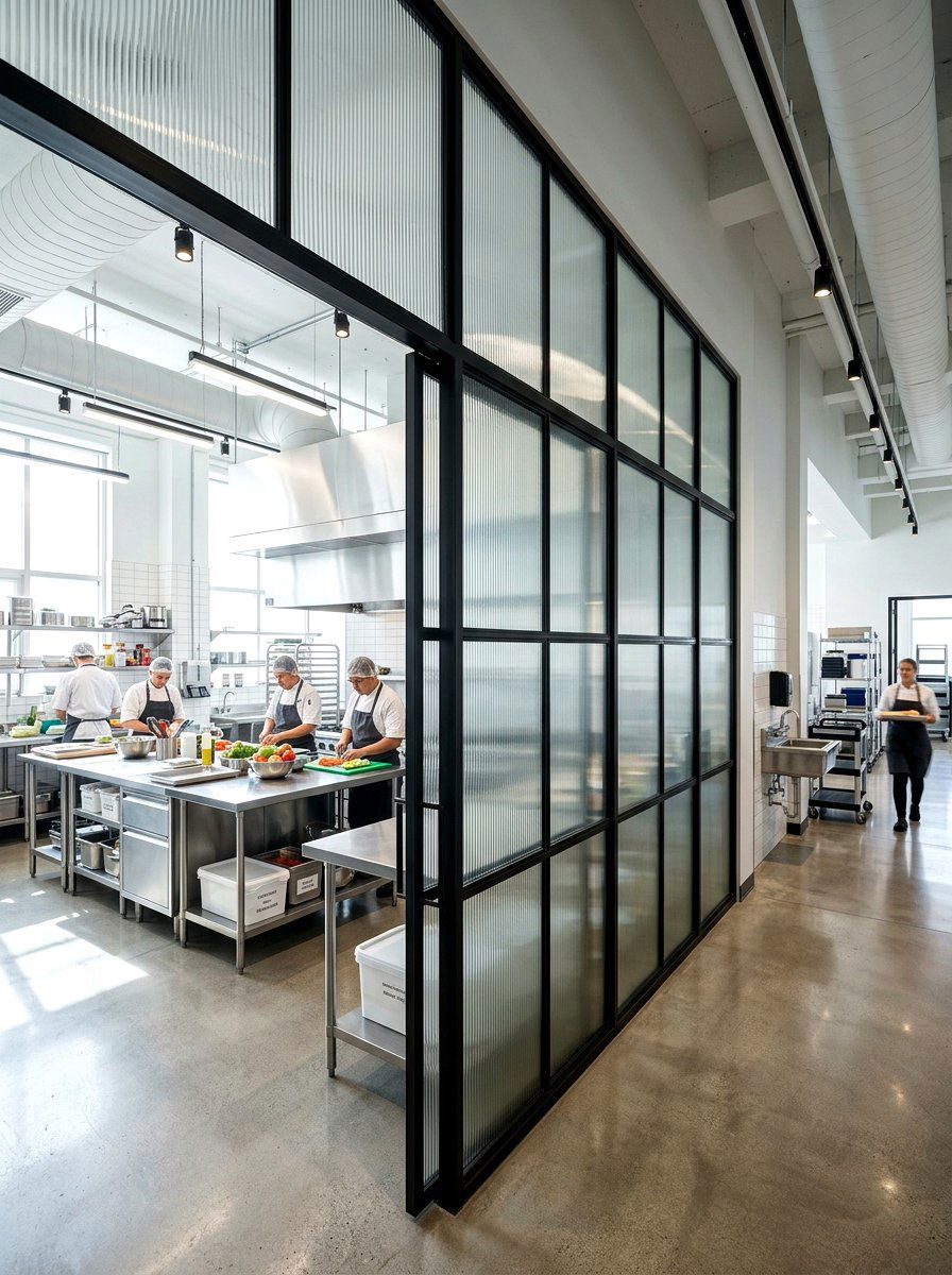 Glass wall prep kitchen - 30 hidden prep kitchen ideas
