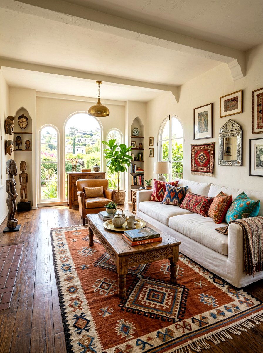 Global Eclectic Living Room - 30 eclectic living room ideas