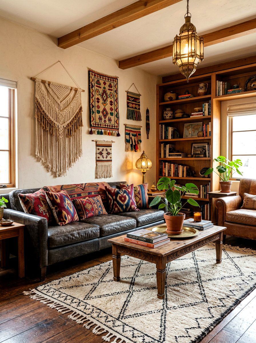 Global Inspired Den Textiles - 30 den decorating ideas