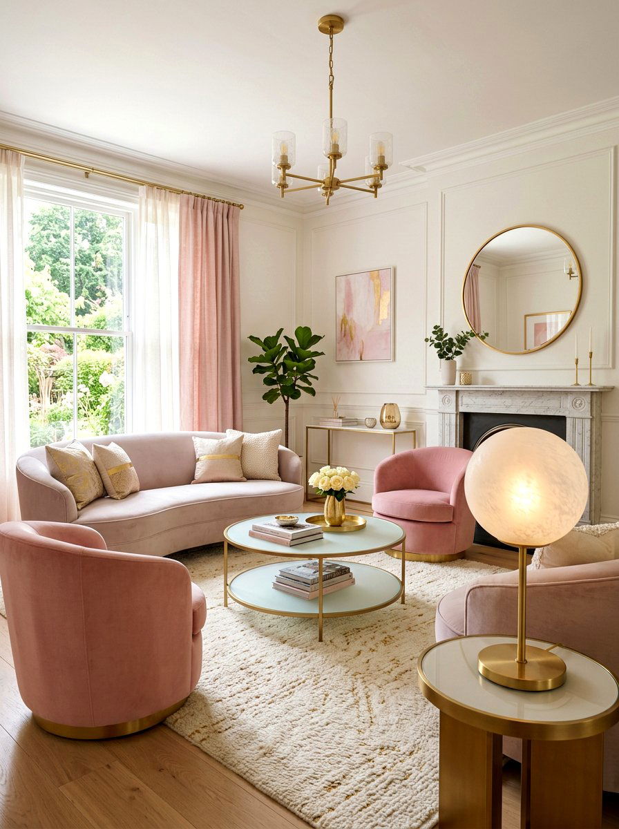 Globe Shade Living Room Table Lamp - 30 layered lamp living room ideas